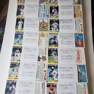 100 Sets! of Uncut Provigo Baseball Cards 1986 Montreal Expos 28 Cards Per Set